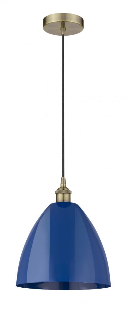 Plymouth - 1 Light - 12 inch - Antique Brass - Cord hung - Mini Pendant