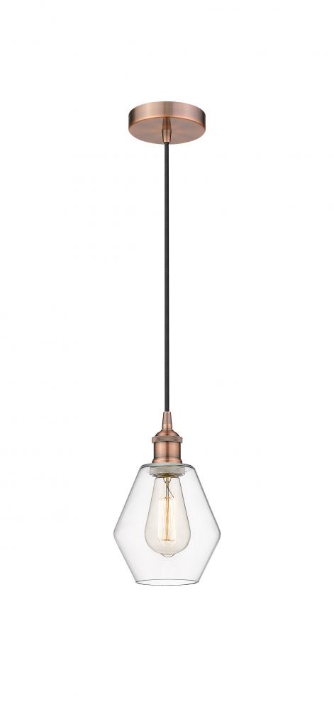 Cindyrella - 1 Light - 6 inch - Antique Copper - Cord hung - Mini Pendant