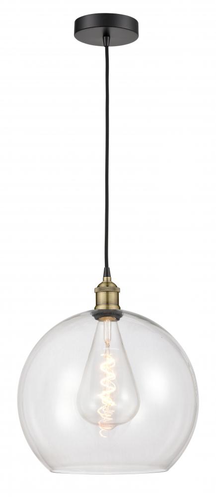 Athens - 1 Light - 14 inch - Black Antique Brass - Cord hung - Pendant