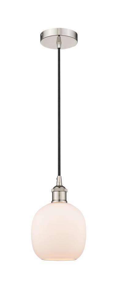 Belfast - 1 Light - 6 inch - Polished Nickel - Cord hung - Mini Pendant