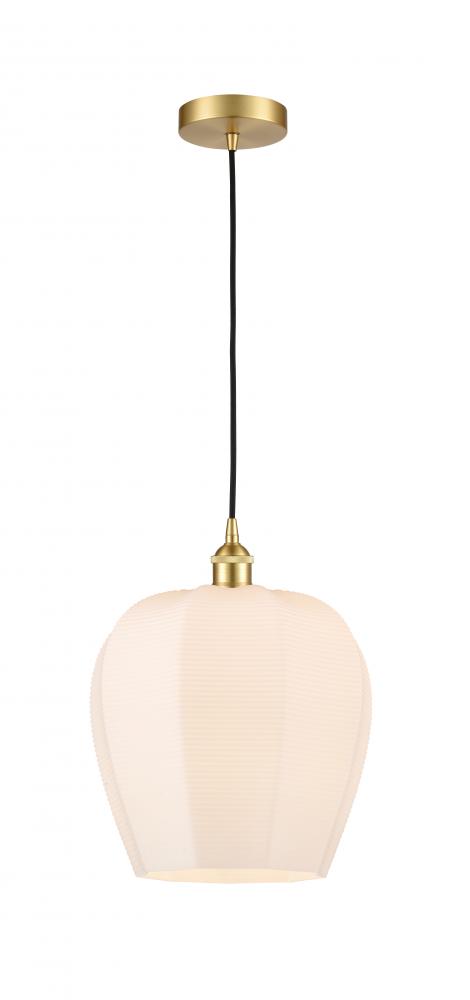 Norfolk - 1 Light - 12 inch - Satin Gold - Cord hung - Mini Pendant