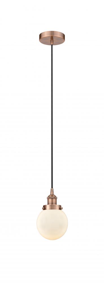 Beacon - 1 Light - 6 inch - Antique Copper - Cord hung - Mini Pendant
