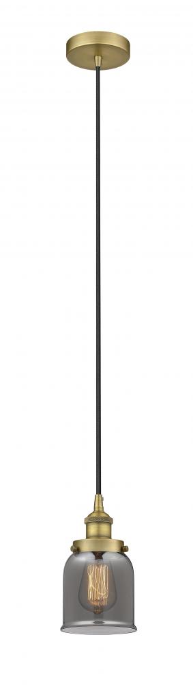 Bell - 1 Light - 5 inch - Brushed Brass - Cord hung - Mini Pendant