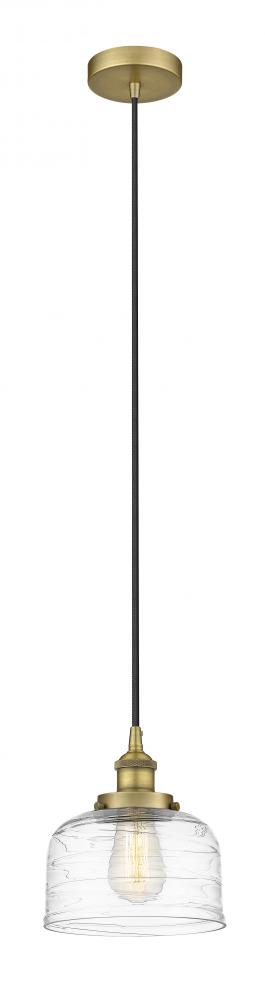 Bell - 1 Light - 8 inch - Brushed Brass - Cord hung - Mini Pendant