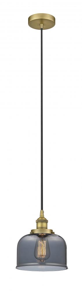 Bell - 1 Light - 8 inch - Brushed Brass - Cord hung - Mini Pendant