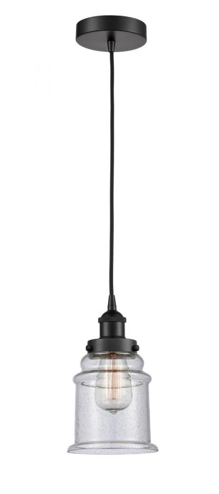 Canton - 1 Light - 6 inch - Matte Black - Cord hung - Mini Pendant