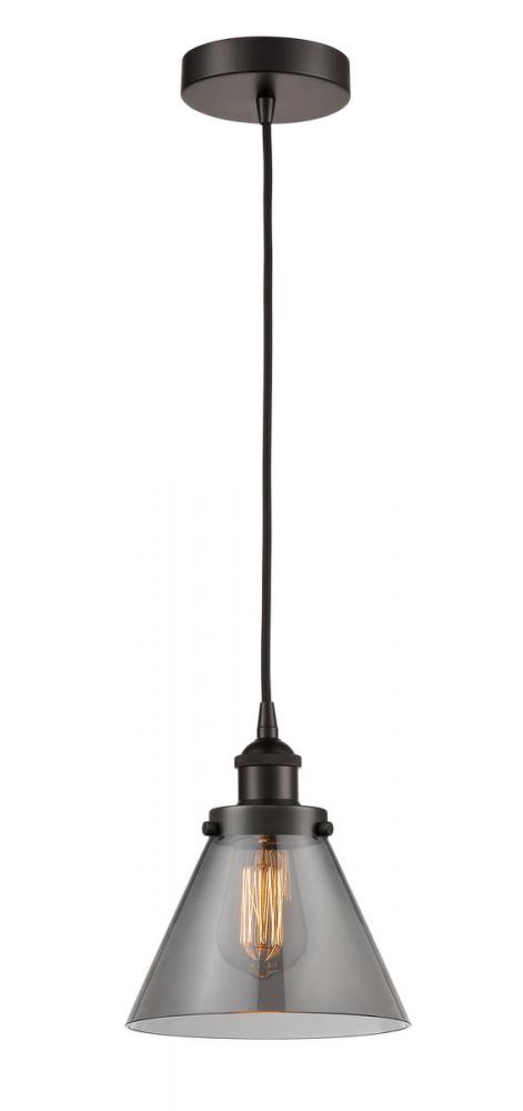 Cone - 1 Light - 8 inch - Oil Rubbed Bronze - Cord hung - Mini Pendant