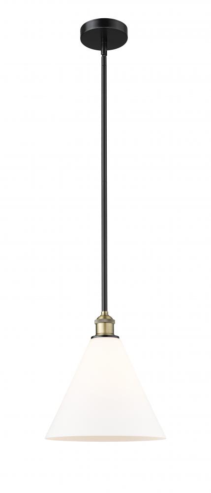 Berkshire - 1 Light - 12 inch - Black Antique Brass - Cord hung - Mini Pendant