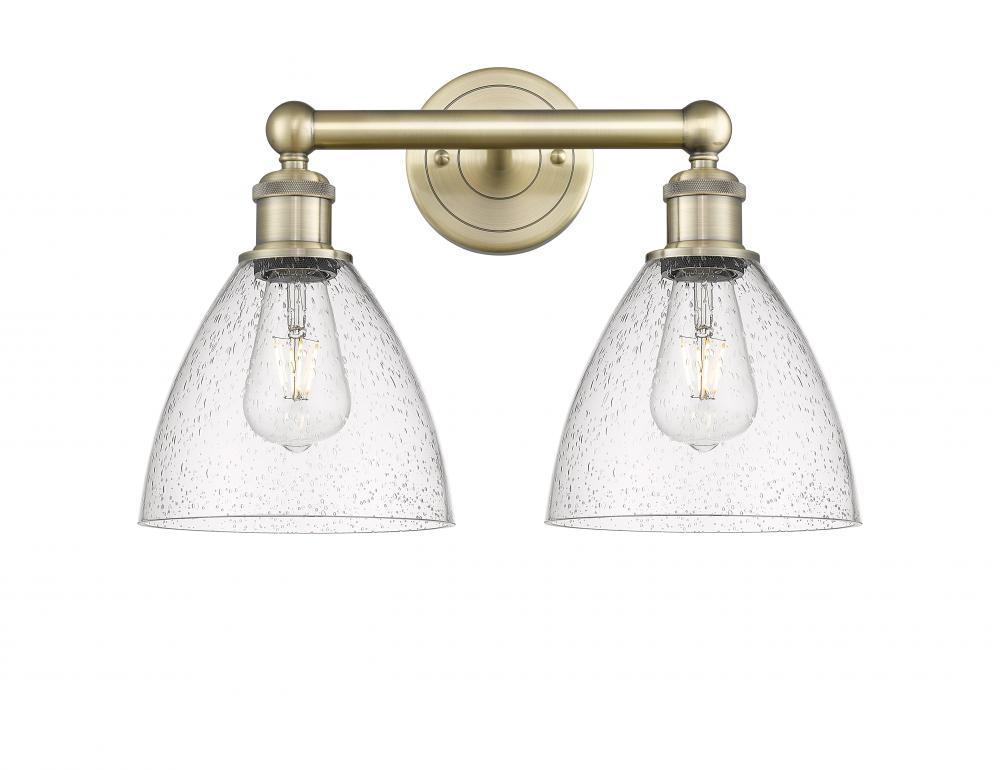 Bristol - 2 Light - 17 inch - Antique Brass - Bath Vanity Light