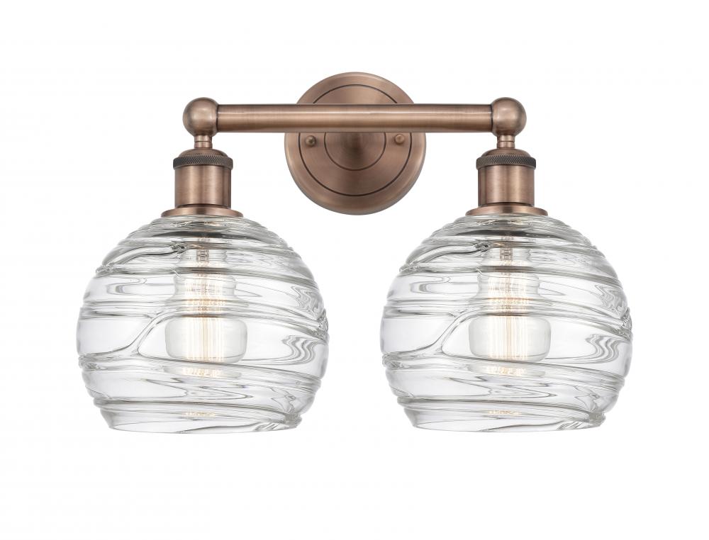 Athens Deco Swirl - 2 Light - 17 inch - Antique Copper - Bath Vanity Light