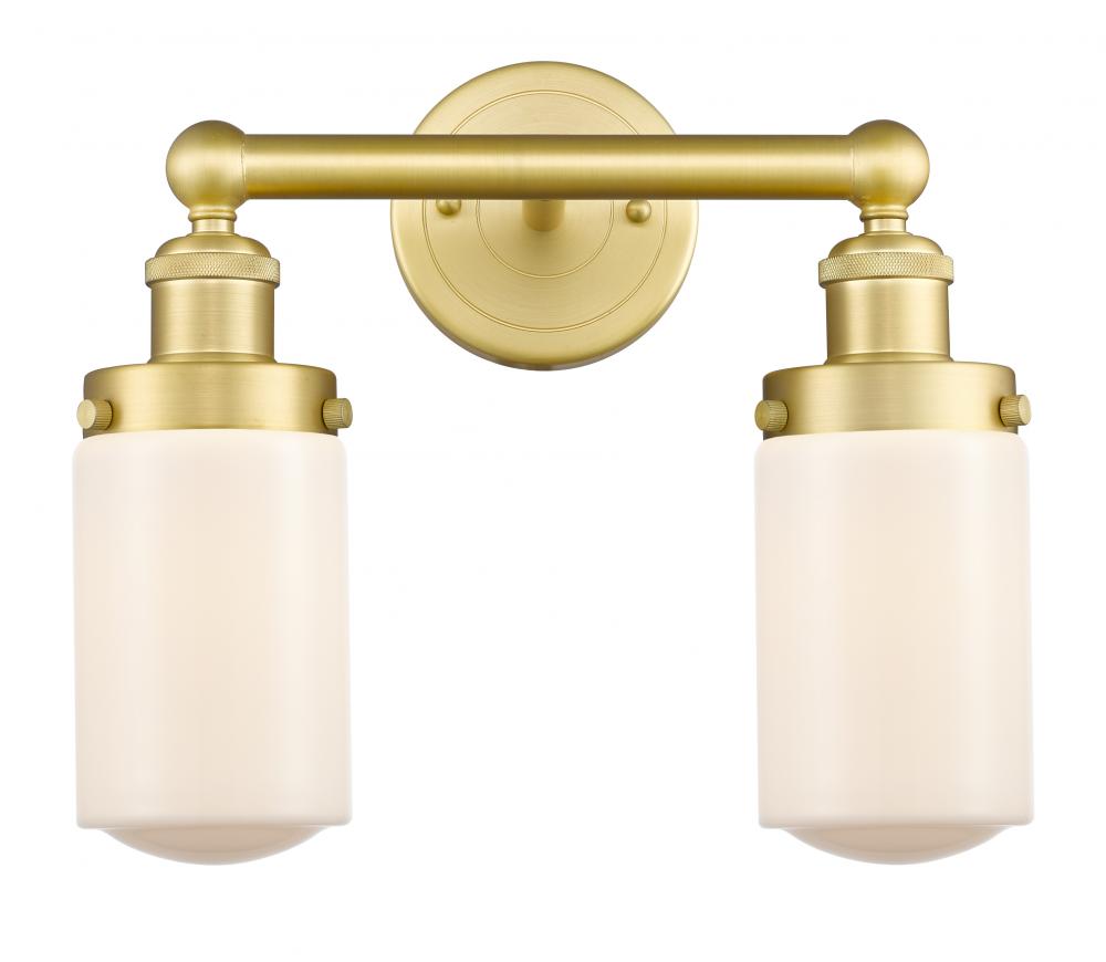 Dover - 2 Light - 14 inch - Satin Gold - Bath Vanity Light