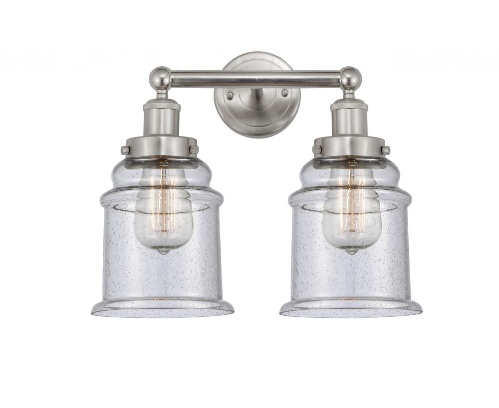 Canton - 2 Light - 15 inch - Brushed Satin Nickel - Bath Vanity Light