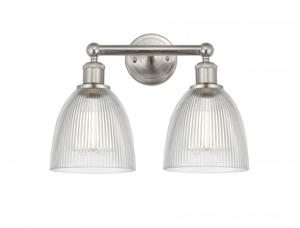 Castile - 2 Light - 15 inch - Brushed Satin Nickel - Bath Vanity Light