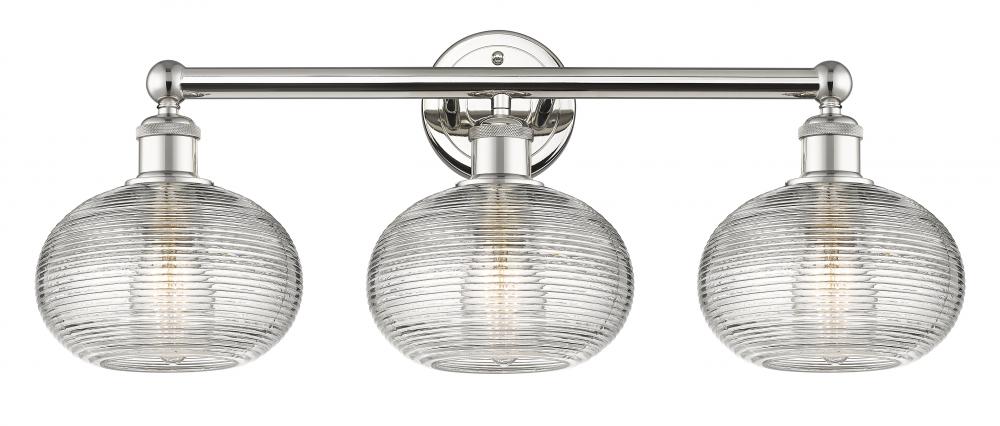 Ithaca - 3 Light - 26 inch - Polished Nickel - Bath Vanity Light