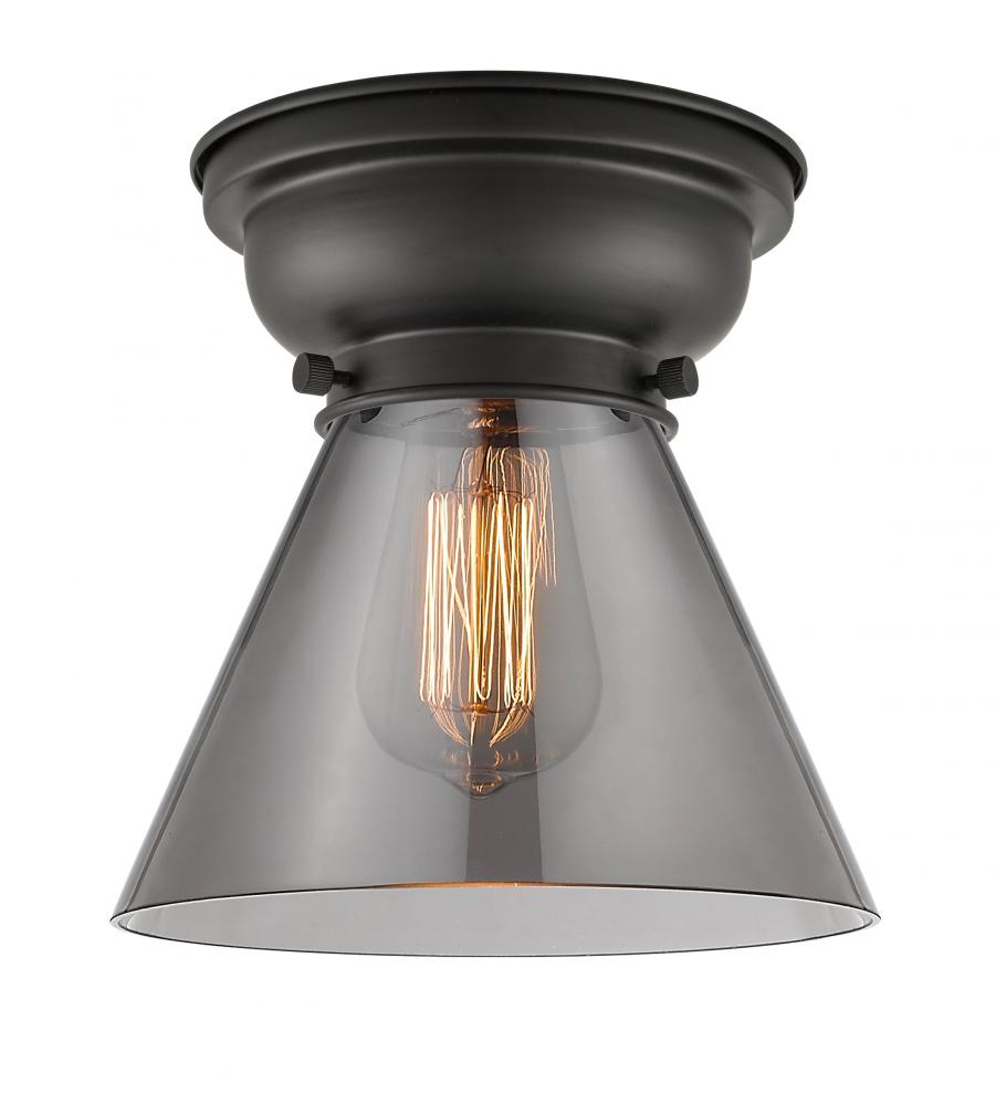 Cone - 1 Light - 8 inch - Matte Black - Flush Mount