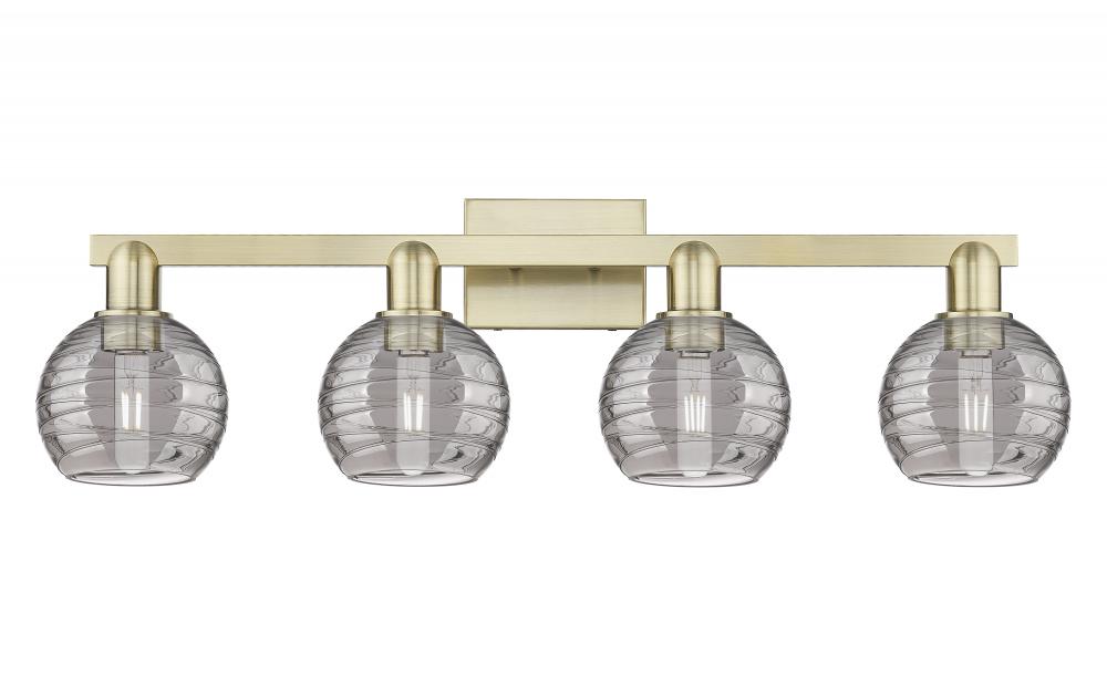Athens Deco Swirl - 4 Light - 36 inch - Antique Brass - Bath Vanity Light