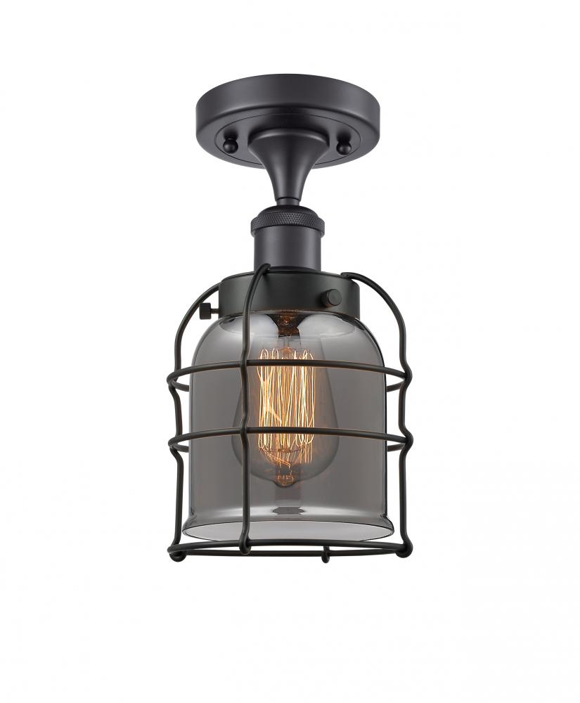 Bell Cage - 1 Light - 5 inch - Matte Black - Semi-Flush Mount