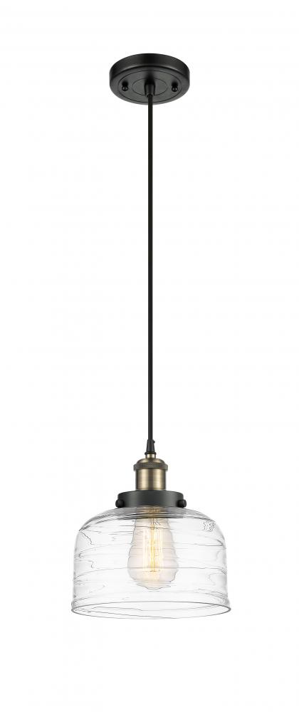 Bell - 1 Light - 8 inch - Black Antique Brass - Cord hung - Mini Pendant