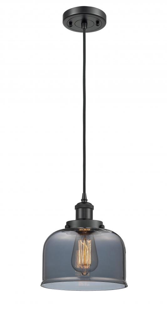 Bell - 1 Light - 8 inch - Matte Black - Cord hung - Mini Pendant