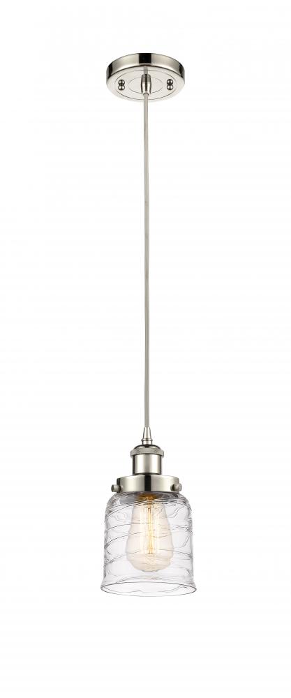 Bell - 1 Light - 5 inch - Polished Nickel - Cord hung - Mini Pendant