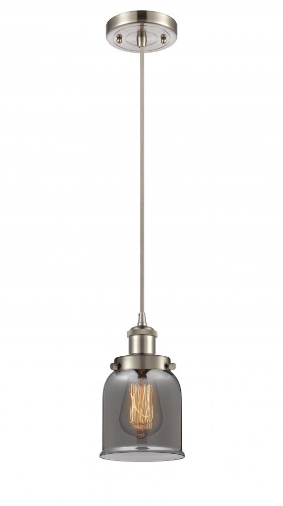 Bell - 1 Light - 5 inch - Brushed Satin Nickel - Cord hung - Mini Pendant