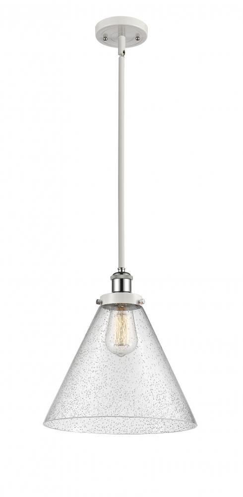 Cone - 1 Light - 12 inch - White Polished Chrome - Mini Pendant