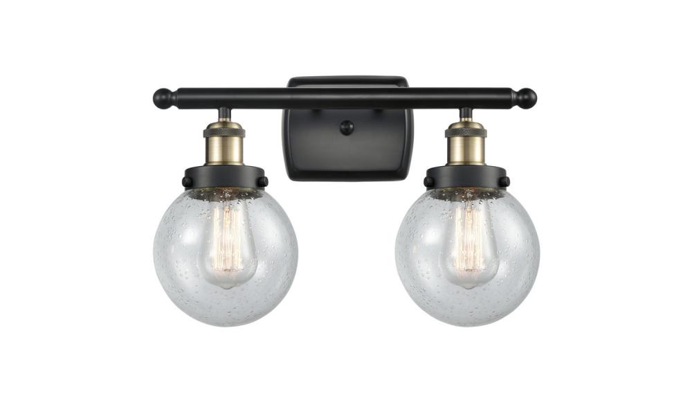 Beacon - 2 Light - 16 inch - Black Antique Brass - Bath Vanity Light