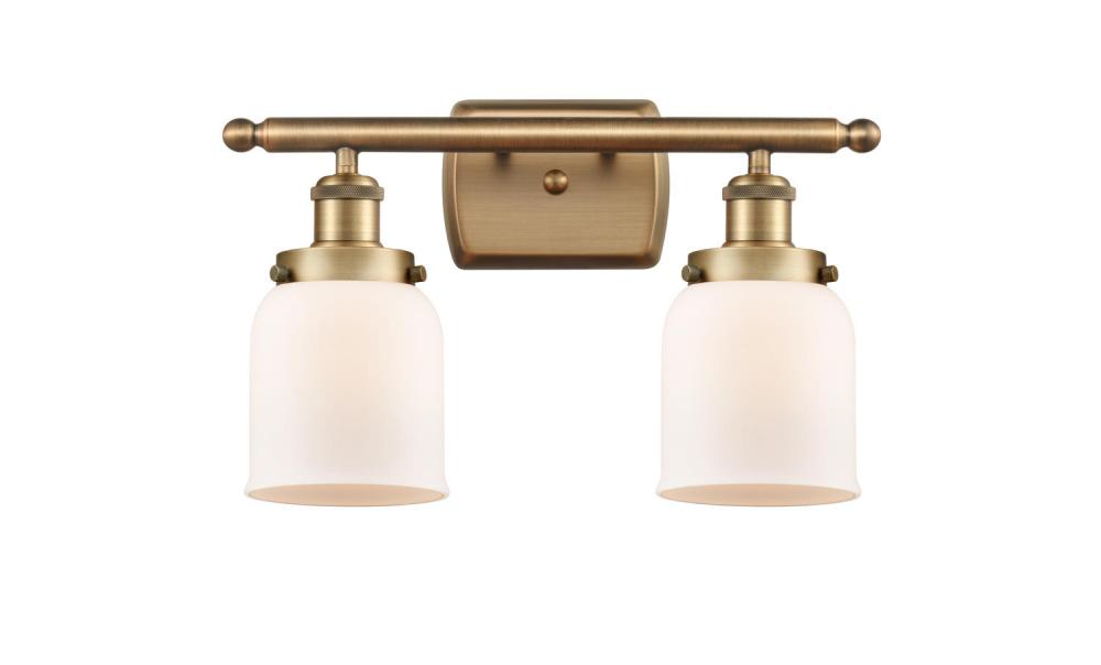 Bell - 2 Light - 16 inch - Brushed Brass - Bath Vanity Light