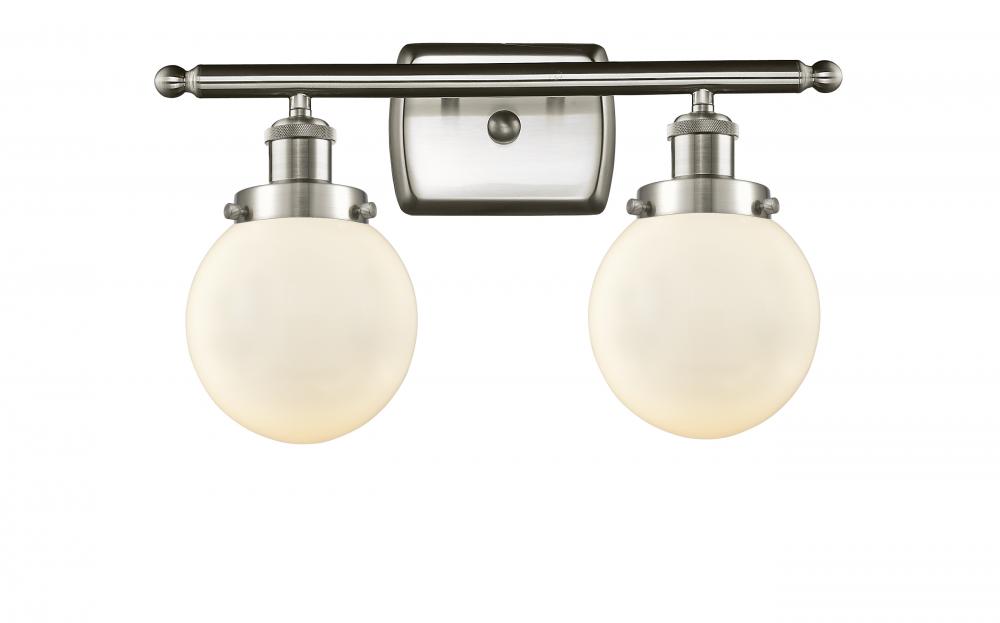 Beacon - 2 Light - 16 inch - Brushed Satin Nickel - Bath Vanity Light