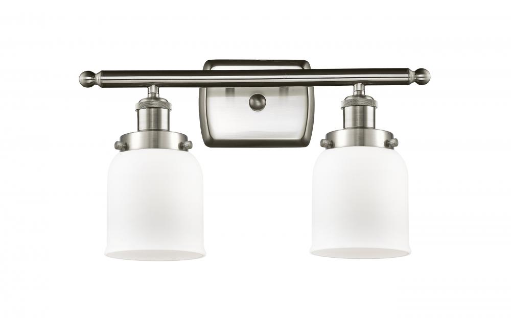 Bell - 2 Light - 16 inch - Brushed Satin Nickel - Bath Vanity Light