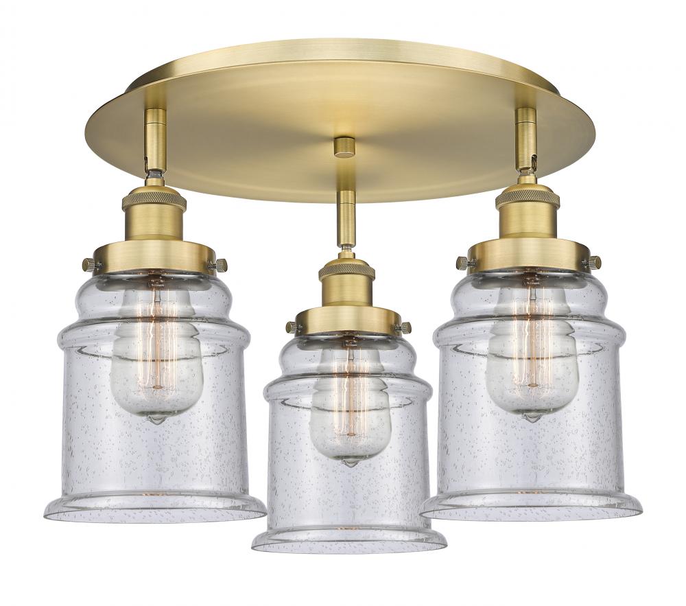 Whitney - 3 Light - 18 inch - Brushed Brass - Flush Mount