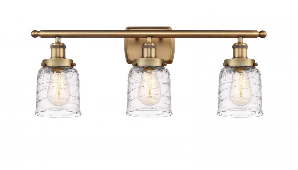 Bell - 3 Light - 26 inch - Brushed Brass - Bath Vanity Light