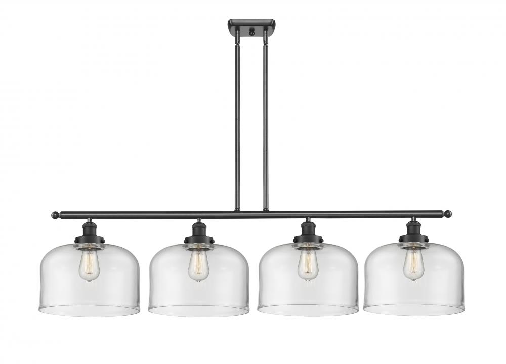 Bell - 4 Light - 48 inch - Matte Black - Stem Hung - Island Light