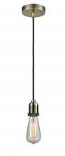  100AB-10BK-0AB - Whitney - 1 Light - 2 inch - Antique Brass - Cord hung - Mini Pendant