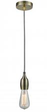  100AB-10BW-3AB - Chelsea - 1 Light - 2 inch - Antique Brass - Cord hung - Mini Pendant