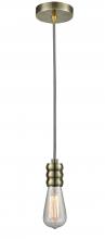  100AB-10BW-5AB - Gatsby - 1 Light - 2 inch - Antique Brass - Cord hung - Mini Pendant