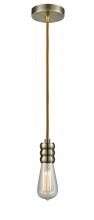  100AB-10CR-5AB - Gatsby - 1 Light - 2 inch - Antique Brass - Cord hung - Mini Pendant