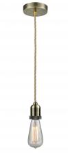  100AB-10RE-0AB - Whitney - 1 Light - 2 inch - Antique Brass - Cord hung - Mini Pendant