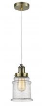  100AB-10W-1H-AB-G184 - Edison - 1 Light - 8 inch - Antique Brass - Cord hung - Mini Pendant