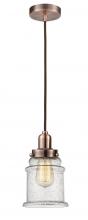  100AC-10BR-0H-AC-G184 - Whitney - 1 Light - 8 inch - Antique Copper - Cord hung - Mini Pendant