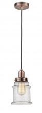  100AC-10GY-0H-AC-G184 - Whitney - 1 Light - 8 inch - Antique Copper - Cord hung - Mini Pendant