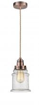  100AC-10RE-2H-AC-G184 - Winchester - 1 Light - 8 inch - Antique Copper - Cord hung - Mini Pendant