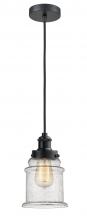  100BK-10BK-1H-BK-G184 - Edison - 1 Light - 8 inch - Matte Black - Cord hung - Mini Pendant