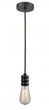  100BK-10BR-5BK - Gatsby - 1 Light - 2 inch - Matte Black - Cord hung - Mini Pendant