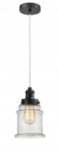  100BK-10W-1H-BK-G184 - Edison - 1 Light - 8 inch - Matte Black - Cord hung - Mini Pendant