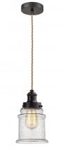  100OB-10RE-1H-OB-G184 - Edison - 1 Light - 8 inch - Oil Rubbed Bronze - Cord hung - Mini Pendant