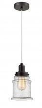  100OB-10W-0H-OB-G184 - Whitney - 1 Light - 8 inch - Oil Rubbed Bronze - Cord hung - Mini Pendant