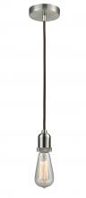  100SN-10BR-0SN - Whitney - 1 Light - 2 inch - Satin Nickel - Cord hung - Mini Pendant