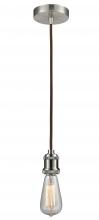  100SN-10BR-1SN - Edison - 1 Light - 2 inch - Satin Nickel - Cord hung - Mini Pendant