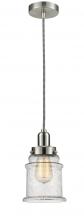  100SN-10BW-0H-SN-G184 - Whitney - 1 Light - 8 inch - Satin Nickel - Cord hung - Mini Pendant